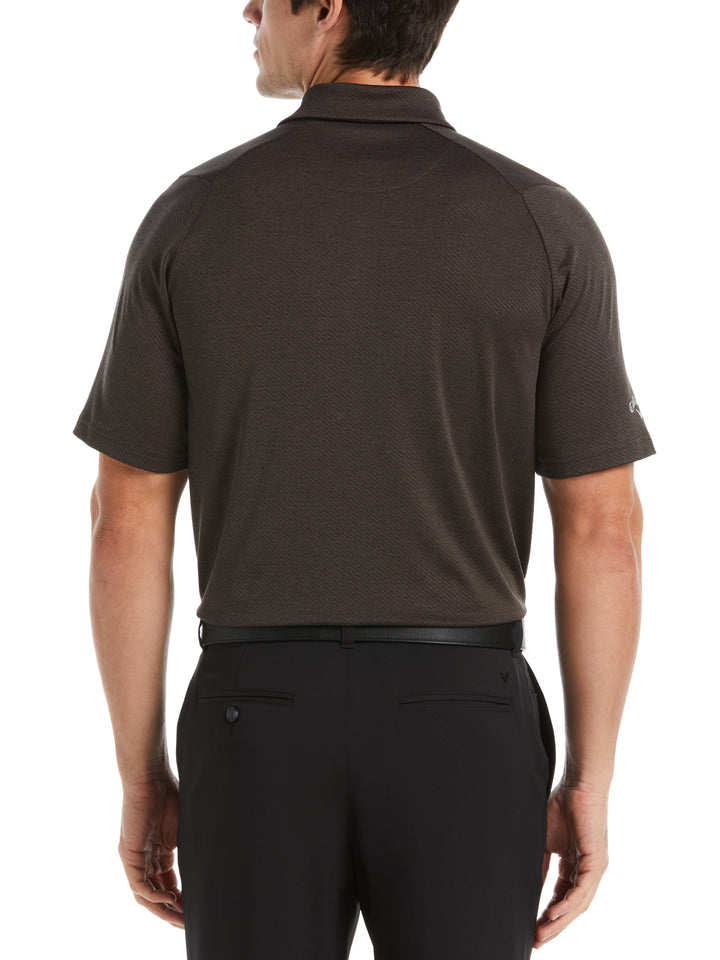 Mens Swing Tech Ventilated Heather Jacquard Golf Polo Shirt (Dk Lichen Htr) 
