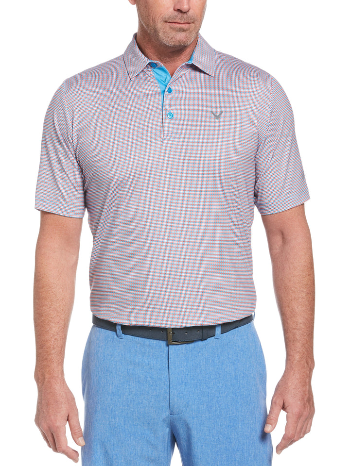 Mens Tattersall Printed Polo (Hawaiian Ocean) 