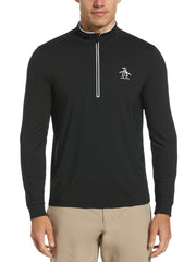 Technical Earl 1/4 Zip Long Sleeve Golf Sweater (Caviar) 