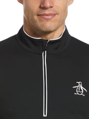 Technical Earl 1/4 Zip Long Sleeve Golf Sweater (Caviar) 