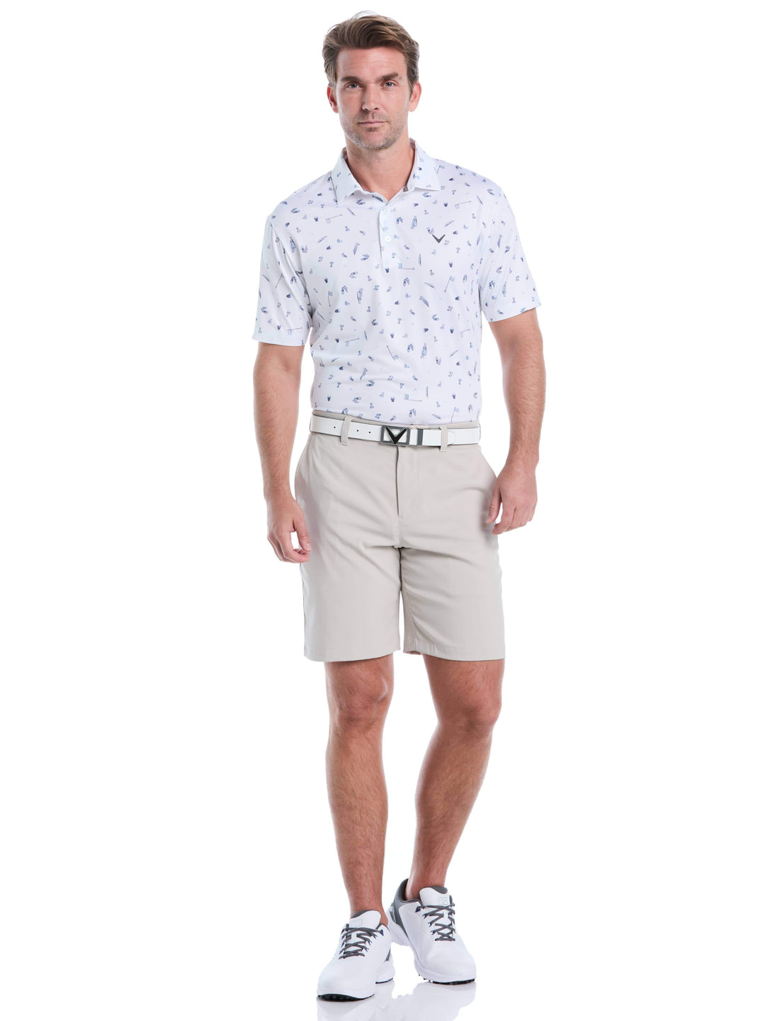 Men's Tee Time Print Golf Polo Shirt