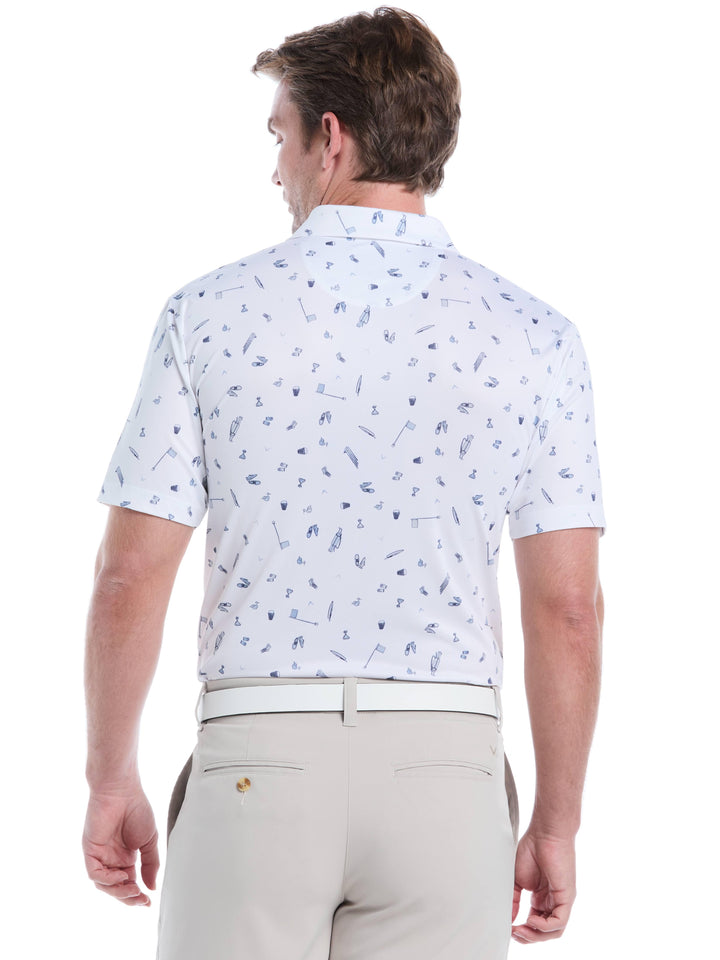 Men's Tee Time Print Golf Polo Shirt