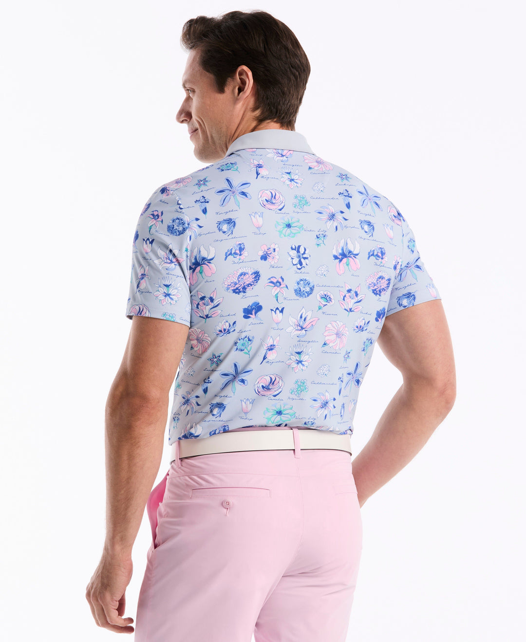 Textbook Floral Golf Polo (Gray Dawn) 