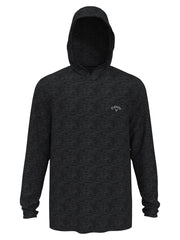 Mens Texture Coastal Hoodie (Black Heather) 