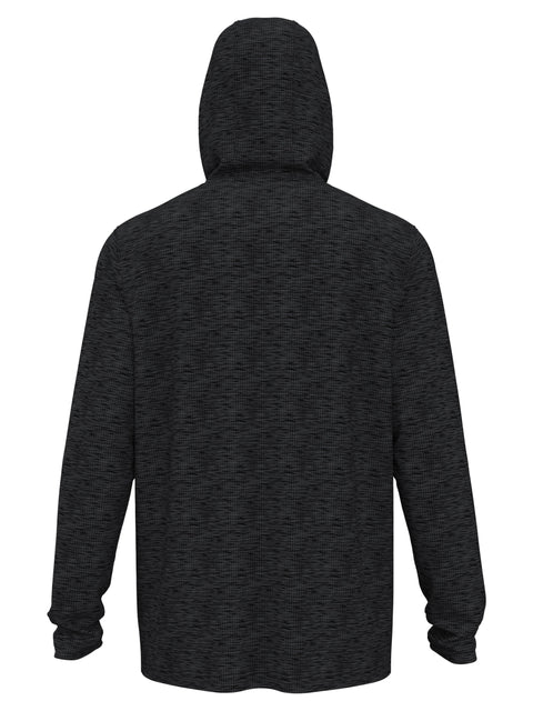 Mens Texture Coastal Hoodie (Black Heather) 