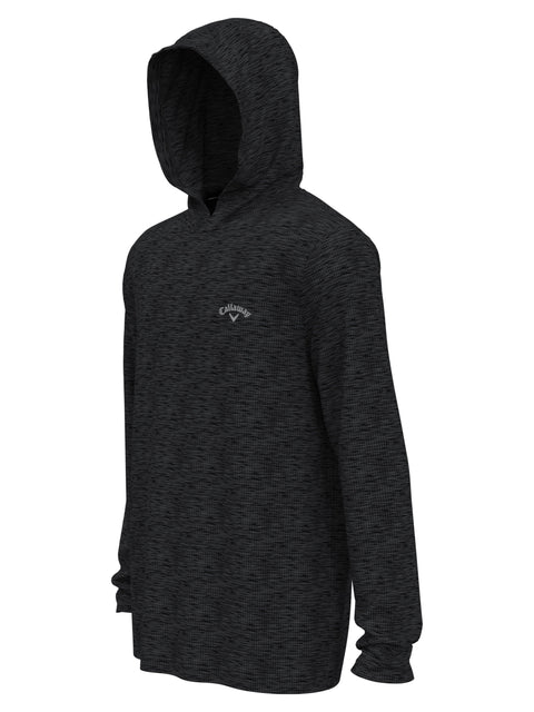 Mens Texture Coastal Hoodie (Black Heather) 