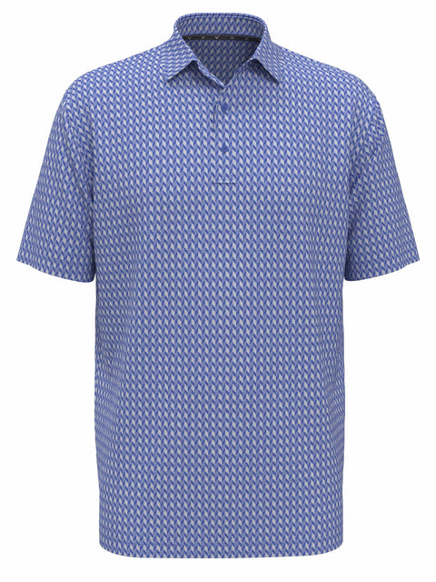 Men's Textured Chevron Geo Polo