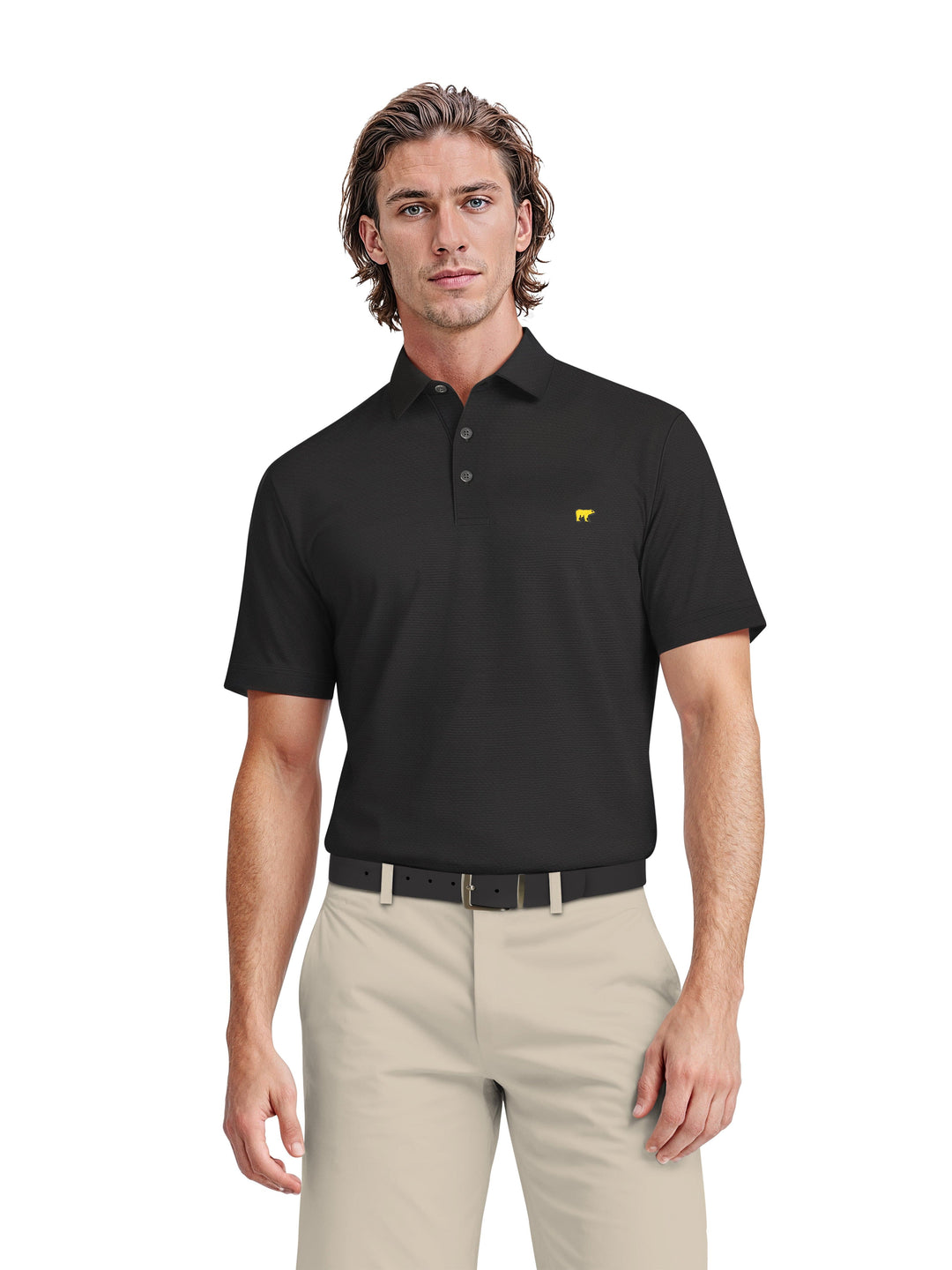 Men's Textured Solid Polo