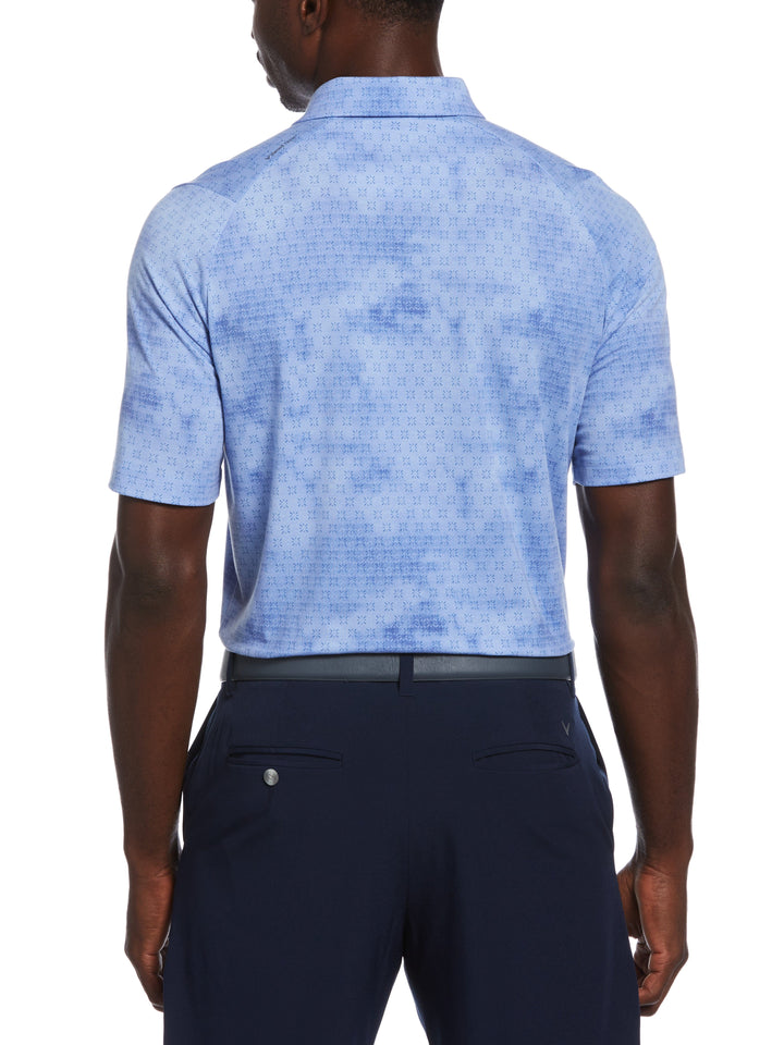 Tie Dye Foulard Print Golf Polo (Magnetic Blue) 