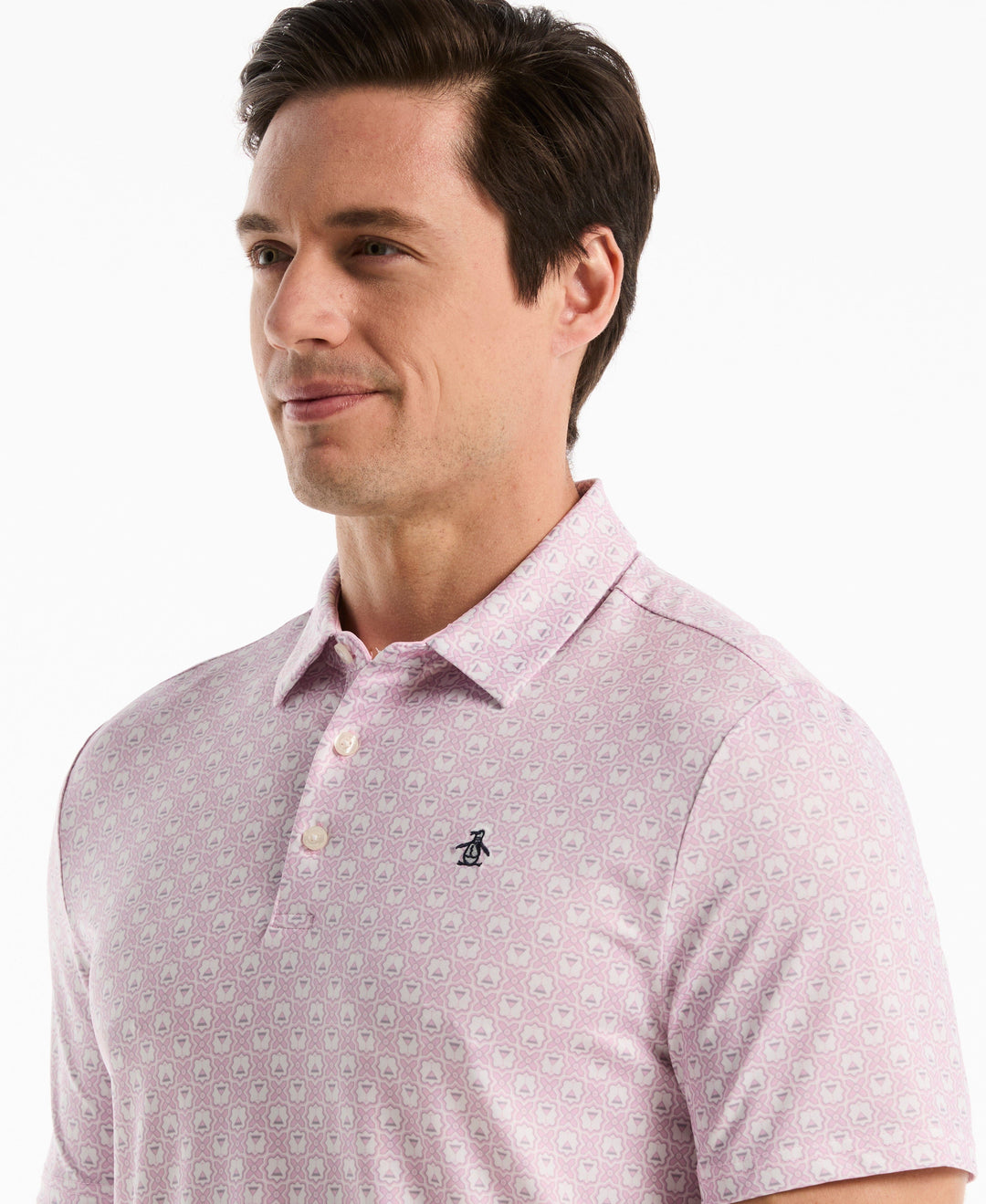 Tiny Geometric Print Polo (Pirouette) 