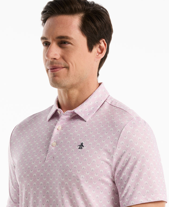 Tiny Geometric Print Polo (Pirouette) 