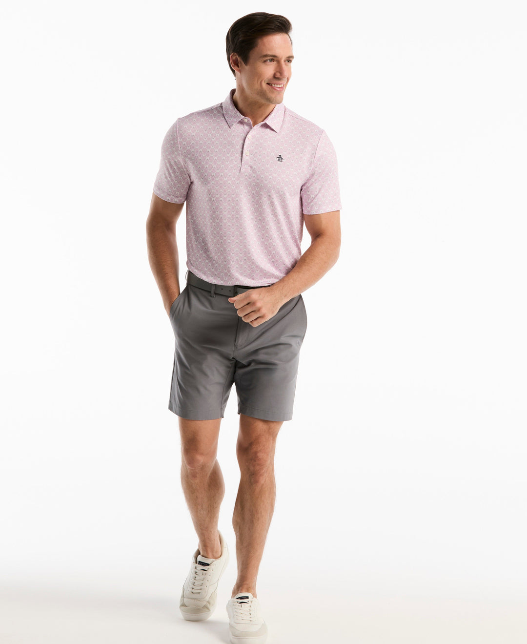 Tiny Geometric Print Polo (Pirouette) 