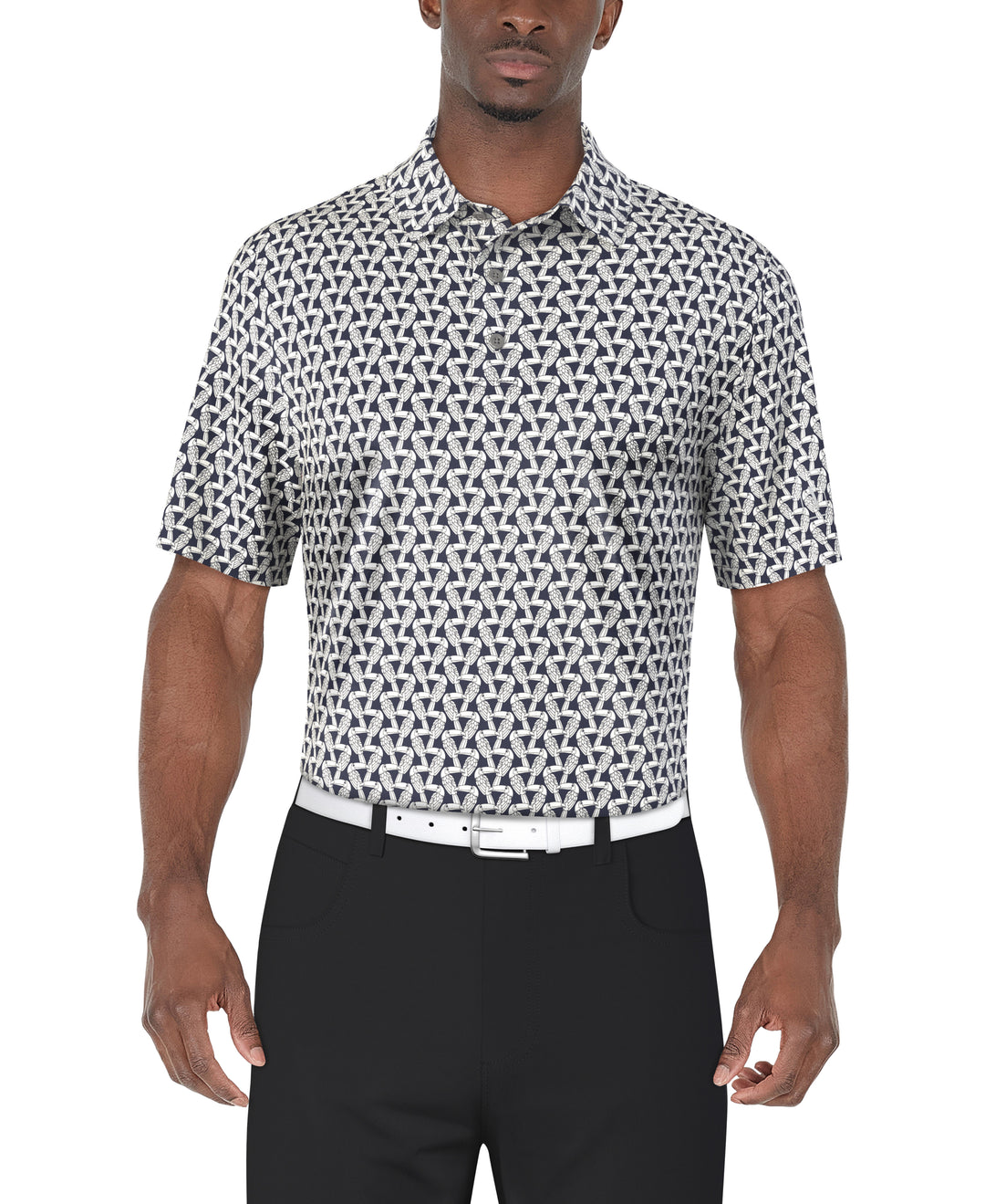 Toucan Print Golf Polo (Peacoat) 