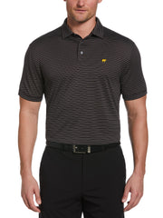 Two Color Stripe Golf Polo (Caviar) 