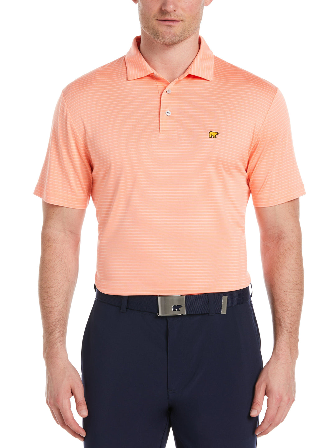 Men's Two Color Stripe Golf Polo