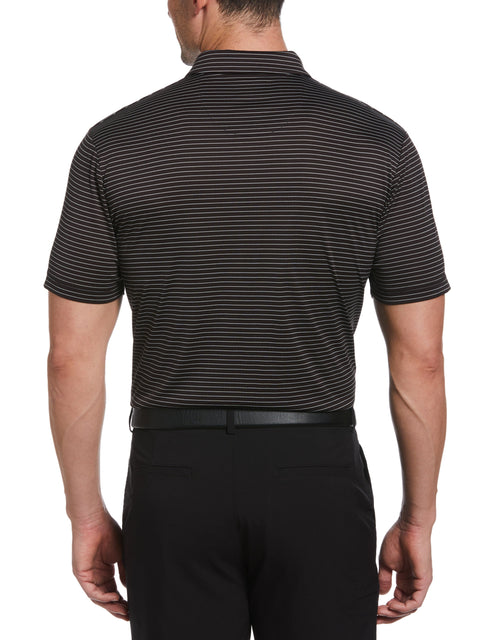 Two Color Stripe Golf Polo (Caviar) 