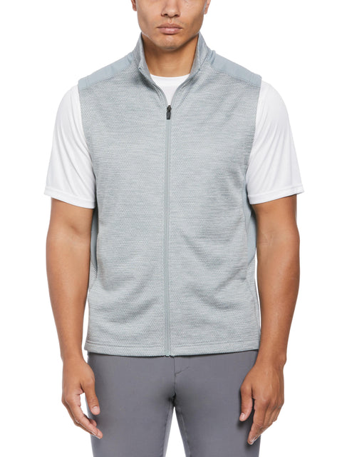 Men's Two Tone Space Dye Full Zip Golf Vest