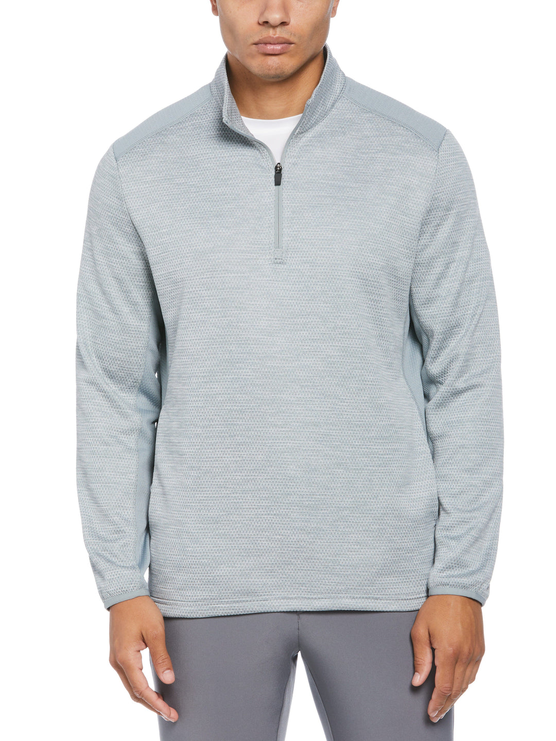 Men's Two Tone Space Dye Quarter Zip Golf Pullover