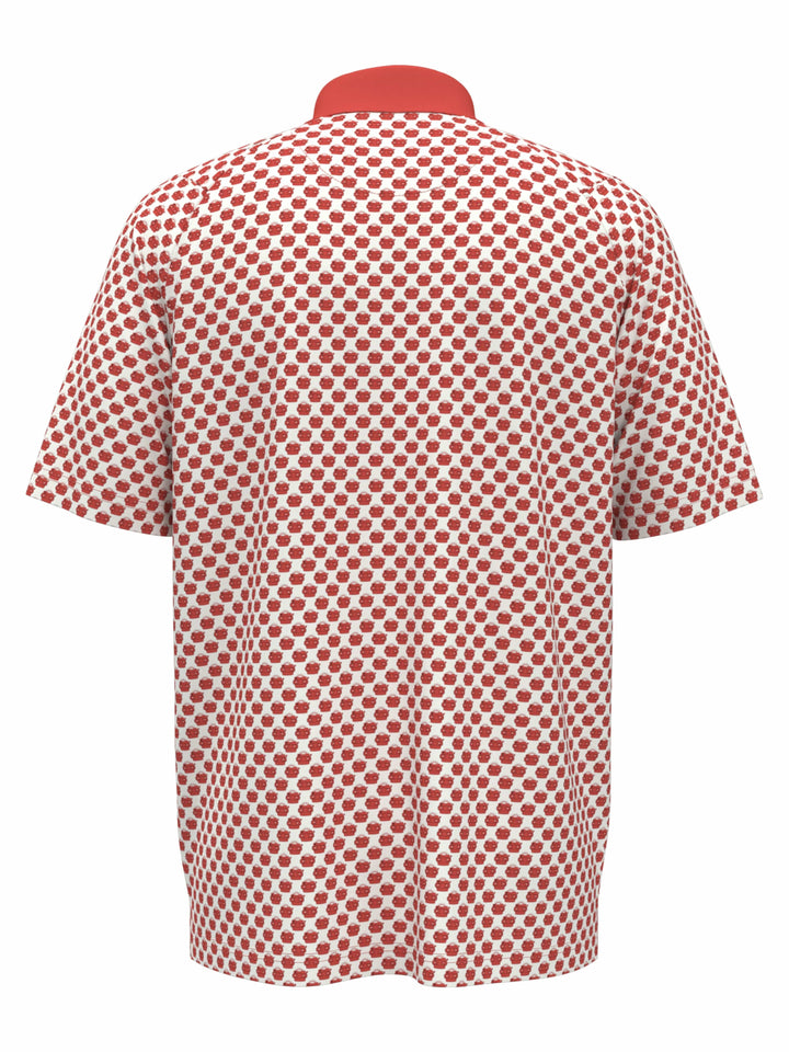 View Master Print Golf Polo (Spiced Coral) 