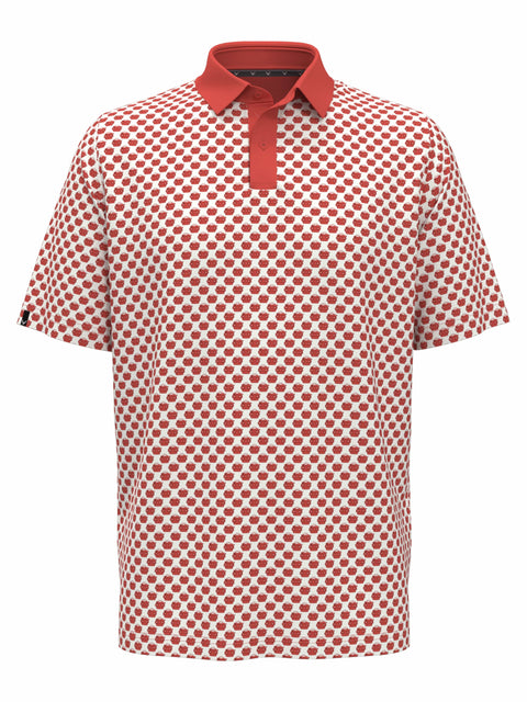 View Master Print Golf Polo (Spiced Coral) 