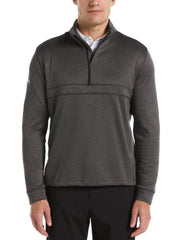 Waffle 1/4 Zip Golf Pullover (Black Heather) 