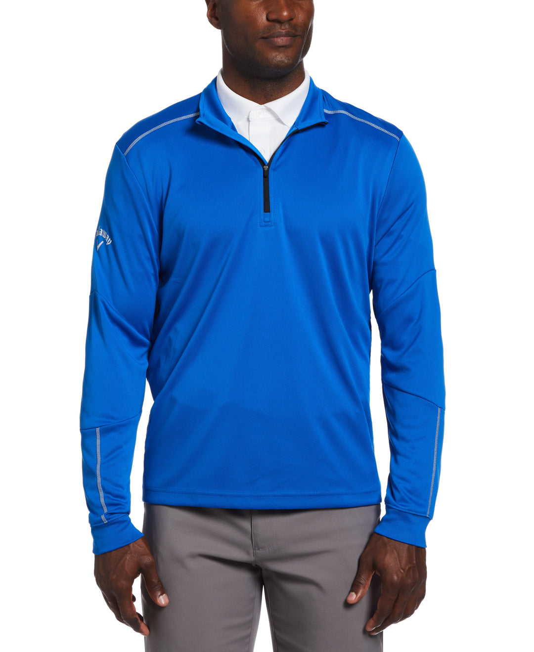 Mens Water Repellent 1/4 Zip Mock (Magnetic Blue) 