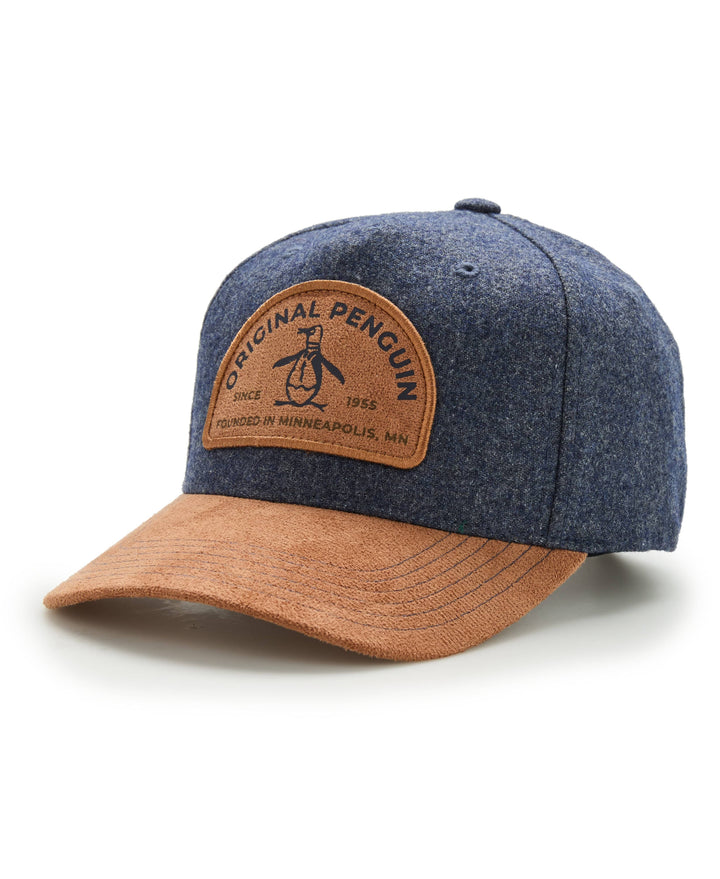 Wool Faux Suede Adjustable Cap (Black Iris Heather) 