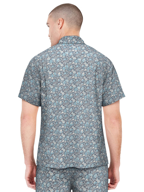 Woven Pineapple Print Golf Shirt (Tradewinds) 