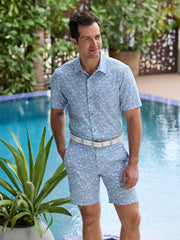 Men's Woven Pineapple Print Golf Shirt