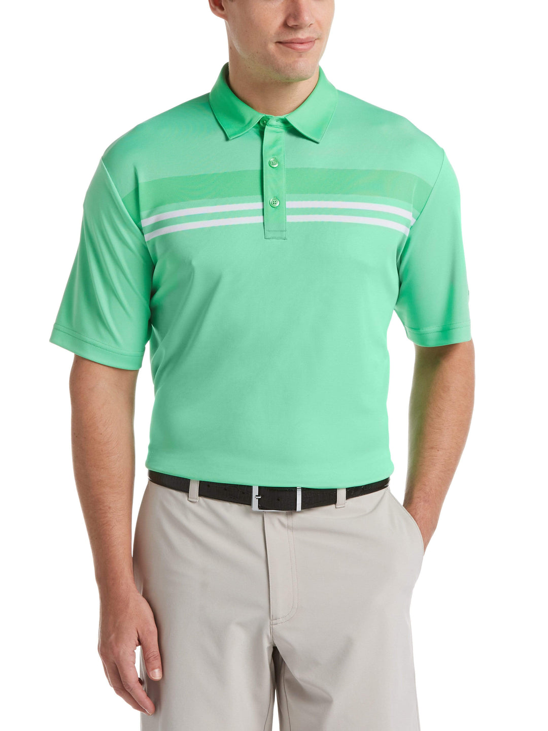 Men's Yarn Dyed Birdseye Color Block Polo