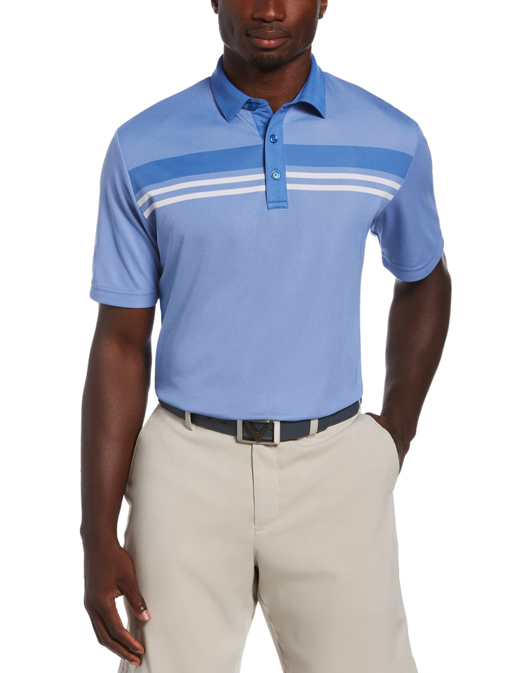 Mens Yarn Dyed Birdseye Color Block Polo (Moody) 
