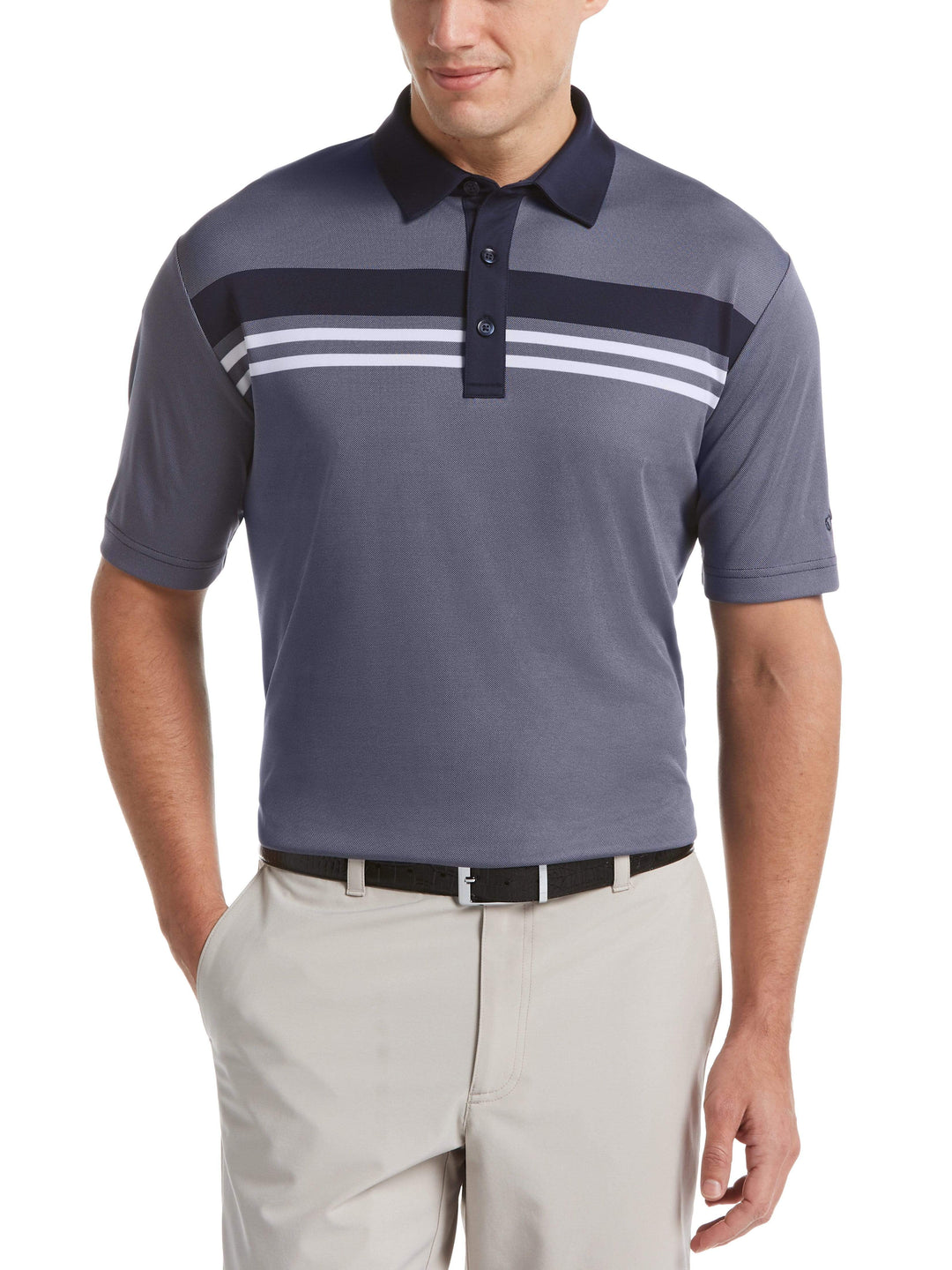 Men's Yarn Dyed Birdseye Color Block Polo