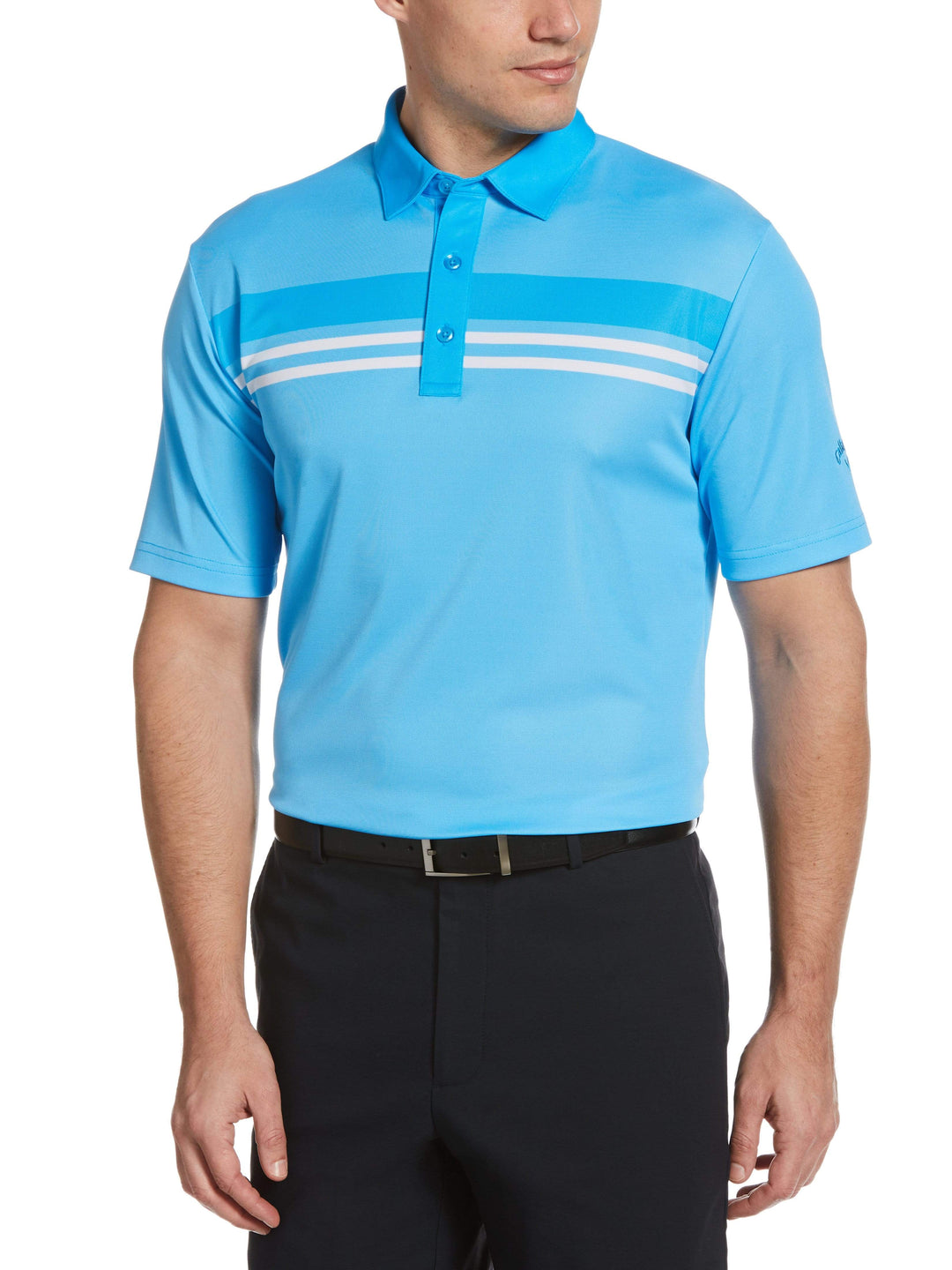 Men's Yarn Dyed Birdseye Color Block Polo
