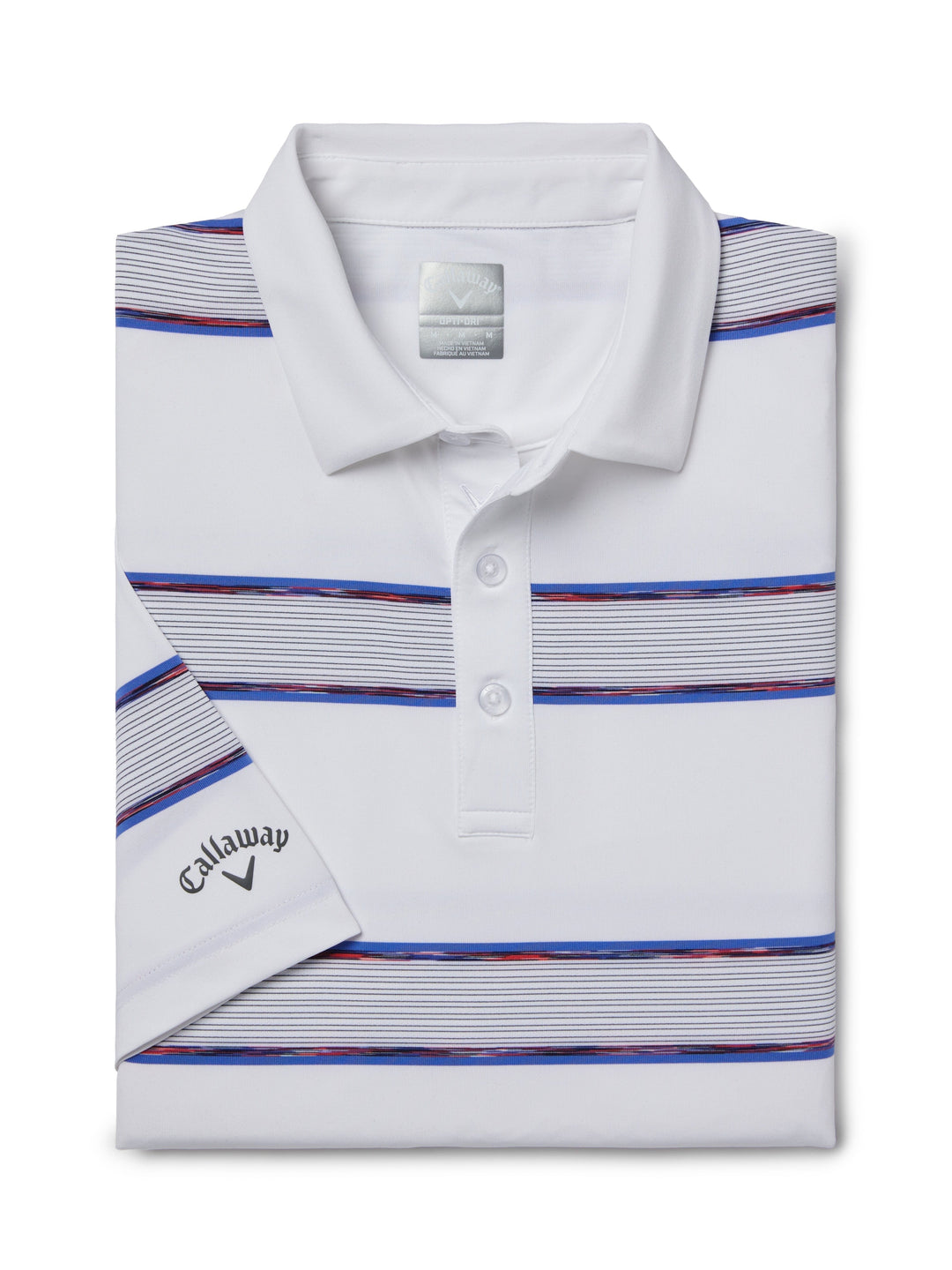 Yarn Dyed Space Dye Filtered Stripe Golf Polo (Bright White) 