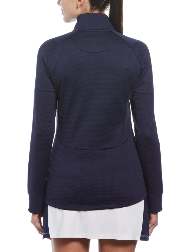 Midweight Waffle Fleece Jacket (Peacoat) 