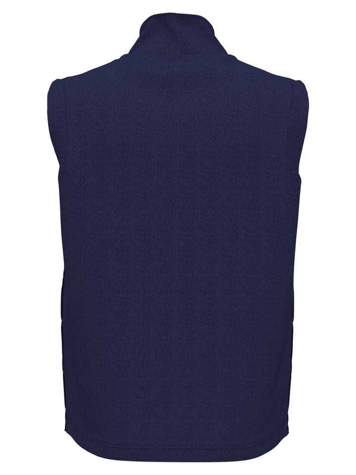 Mixed Media Full Zip Puffer Golf Vest (Peacoat Heather) 