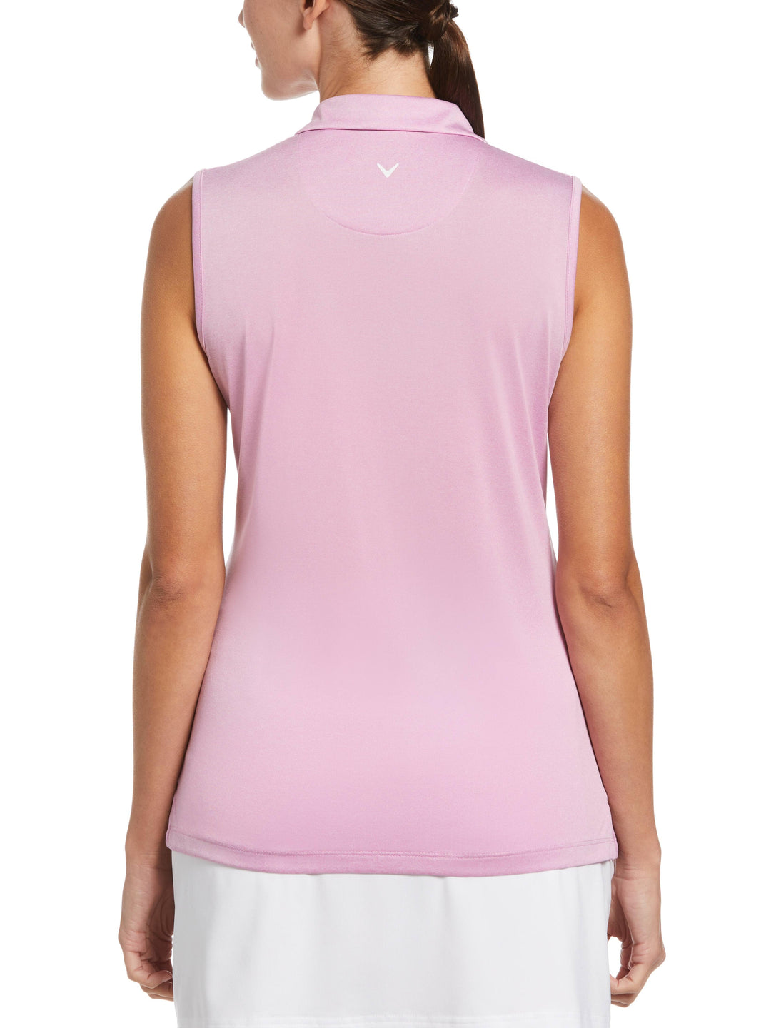Quarter Zip Heather Sleeveless Golf Polo