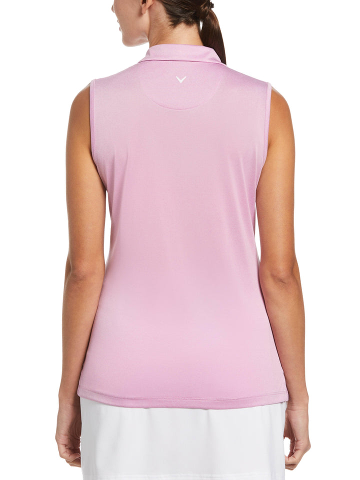 Quarter Zip Heather Sleeveless Golf Polo