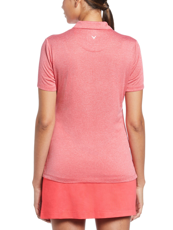 Quarter Zip Heather Golf Polo (Geranium Htr) 