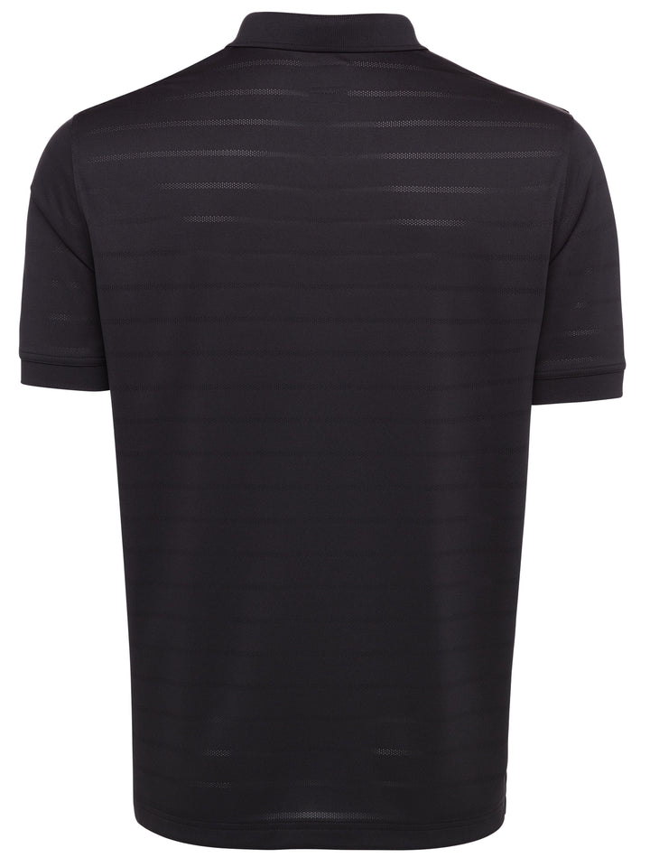 Vent Short Sleeve Open Mesh Polo Shirt (Black) 