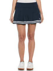 Women's 13" Contrast Hem Pleated Tennis Skort