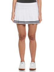 Women's 13" Contrast Hem Pleated Tennis Skort