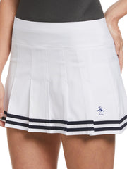 Women's 13" Contrast Hem Pleated Tennis Skort