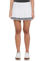 Women's 13" Contrast Hem Pleated Tennis Skort