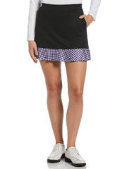 16" Abstract Stripe Print Golf Skort (Caviar) 