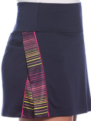 16" Energy Stripe Block Asymmetrical Golf Skort (Peacoat) 