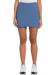 16" Heather Perforated Golf Skort (Blue Horizon Htr) 