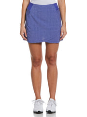 16" Heather Perforated Golf Skort (Clematis Bl Htr) 