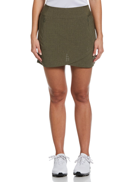 16" Heather Perforated Golf Skort (Industrial Grn Htr) 