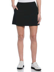 16" PULL-ON KNIT TRICOT SKORT (Caviar) 